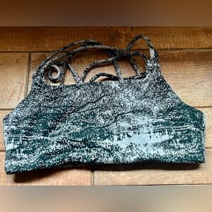 Athleta Black and Gray Strappy Sports Bra